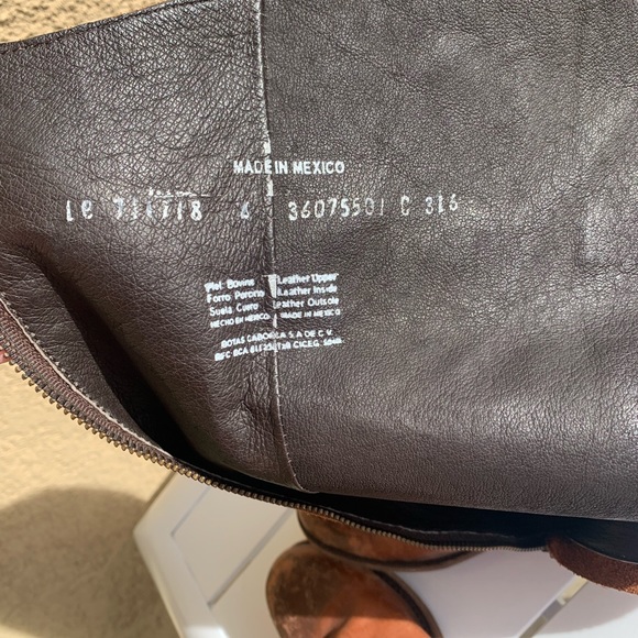 Liberty Black brown distressed all leather tall boots size 6 - Picture 14 of 16